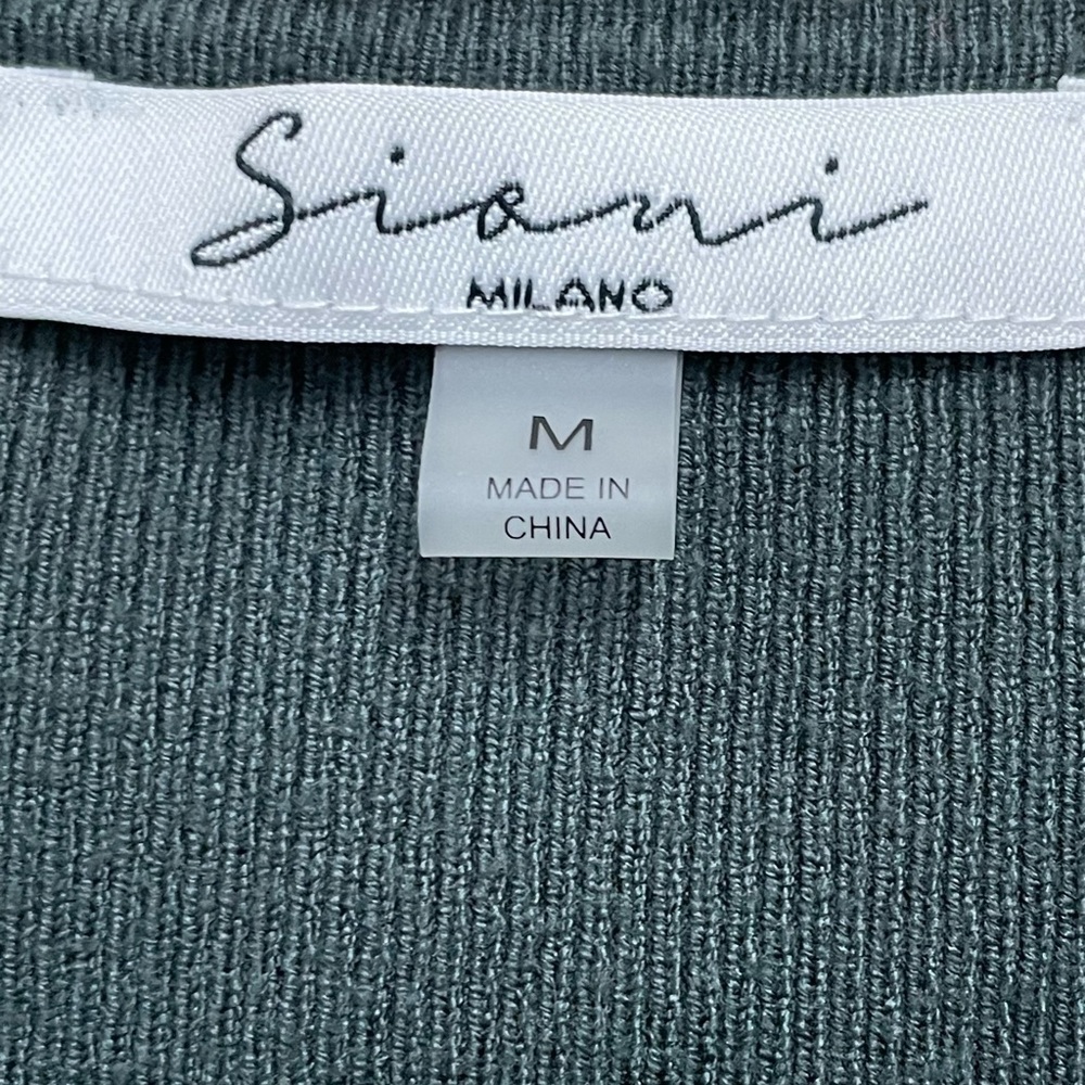 Soon Milano women’s Hunter-green long sleeve crew neck pullover knit sweater M - Picture 3 of 5
